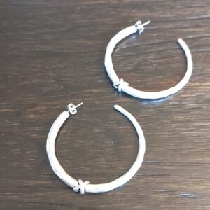 All Saints Hammered Hoop Silver Earrings